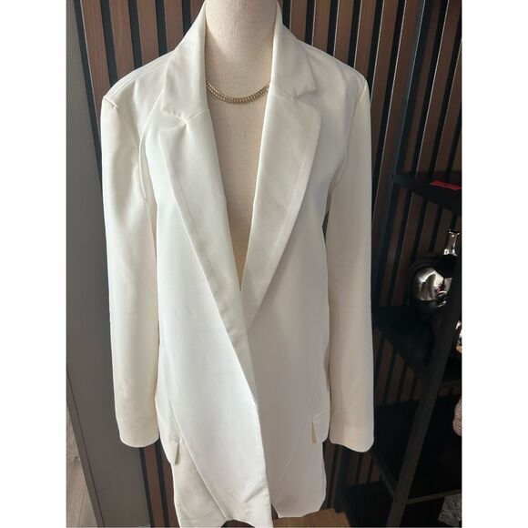 Armani exchange white blazer long sleeve long blazer size 10 - Picture 1 of 8